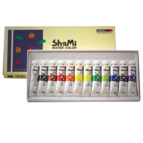 신한 샤미 수채화물감 10ml 12색