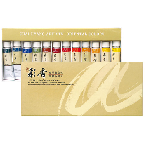 [B2B]알파 채향 한국화/동양화물감 12색 15ml/6세트